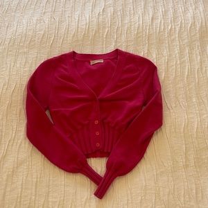 Urban Outfitters Cropped Hot Pink Sweater